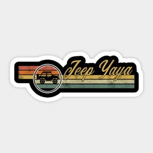 Jeep Yaya Jeep Women Vintage Jeep Retro Jeep Sunset Jeep Jeeps Lover Jeep Mama Sticker